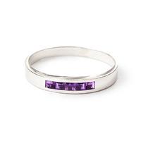 Princess Cut Amethyst Ring 0.6ctw in 9ct White Gold