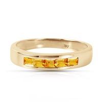 Princess Cut Citrine Ring 0.6ctw in 9ct Gold