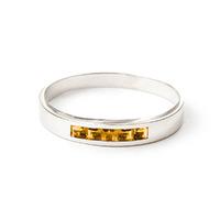 princess cut citrine ring 06ctw in 9ct white gold