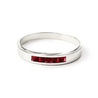 Princess Cut Garnet Ring 0.6ctw in 9ct White Gold