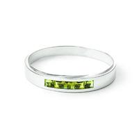 princess cut peridot ring 06ctw in 9ct white gold