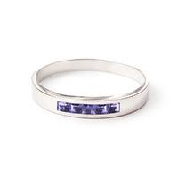 Princess Cut Tanzanite Ring 0.5ctw in 9ct White Gold