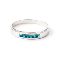 Princess Cut Blue Topaz Ring 0.6ctw in 9ct White Gold