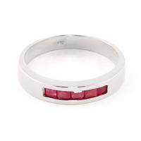 Princess Cut Ruby Ring 0.6ctw in 9ct White Gold