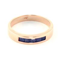 Princess Cut Sapphire Ring 0.6ctw in 9ct Rose Gold