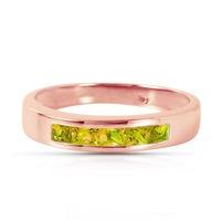 princess cut peridot ring 06ctw in 9ct rose gold