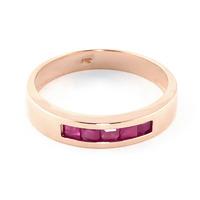 princess cut ruby ring 06ctw in 9ct rose gold