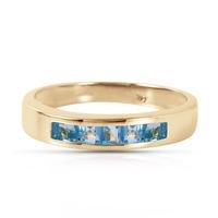 Princess Cut Blue Topaz Ring 0.6ctw in 9ct Gold