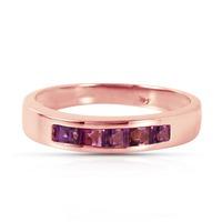 princess cut amethyst ring 06ctw in 9ct rose gold