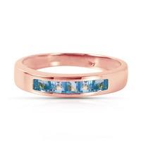 princess cut blue topaz ring 06ctw in 9ct rose gold