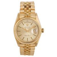 pre owned rolex mens 18ct yellow gold oyster perpetual day date watch  ...