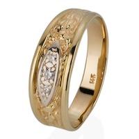 pre owned 14ct yellow gold mens diamond set ring 4332904