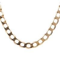 pre owned 9ct yellow gold flat curb chain necklace 4103155