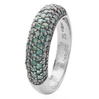 Pre-Owned 9ct White Gold Blue Diamond Band Ring 4146800
