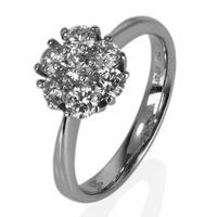 Pre-Owned 14ct White Gold Diamond Cluster Ring 4329753