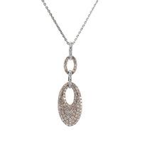 Pre-Owned 14ct White Gold Oval Diamond Set Pendant 4314733