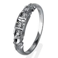 Pre-Owned 9ct White Gold Diamond Trilogy Ring 4329144