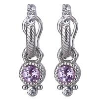 pre owned silver judith ripka pink cubic zirconia dropper earrings 433 ...