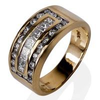 Pre-Owned 14ct Yellow Gold Mens Diamond Set Band Ring 4315121