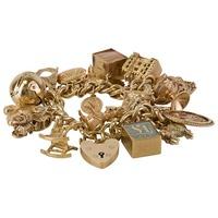 Pre-Owned 9ct Yellow Gold Charms and Charm Bracelet 4123832