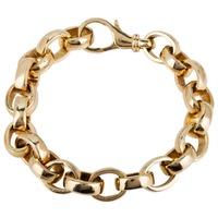 Pre-Owned 9ct Yellow Gold Mens Heavy Belcher Chain Bracelet 4174878