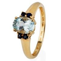 Pre-Owned 14ct Yellow Gold Topaz and Sapphire Five Stone Ring 4309157