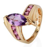 Pre-Owned 9ct Yellow Gold Amethyst Twist Ring 4309188