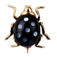 Pre-Owned 14ct Yellow Gold Enamel Spot Ladybird Brooch 4313077