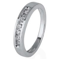 pre owned 9ct white gold diamond half eternity ring 4111325