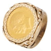 Pre-Owned 1913 King George IV Full Sovereign Coin Ring 4159979