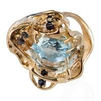 Pre-Owned 14ct Yellow Gold Topaz and Sapphire Ring 4309062