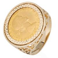 pre owned 1963 queen elizabeth full sovereign coin ring 4159981