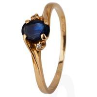 pre owned 14ct yellow gold sapphire and diamond ring 4309164