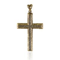 Pre-Owned 9ct Yellow Gold Stone Set Cross Pendant 4156191