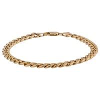 Pre-Owned 9ct Yellow Gold Flat Curb Chain Bracelet 4102129