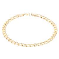 Pre-Owned 9ct Yellow Gold Mens Flat Curb Chain Bracelet 4174892