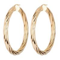 Pre-Owned 9ct Yellow Gold Plaited Hoop Earrings 4165498
