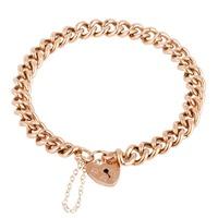 Pre-Owned 9ct Rose Gold Curb Link Chain Bracelet 4128936