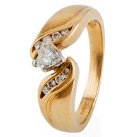 pre owned 14ct yellow gold heart cut diamond solitaire ring 4332899