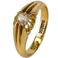 Pre-Owned 18ct Yellow Gold Mens Diamond Single Stone Ring 4115321