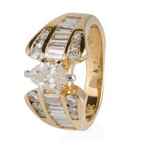 pre owned 18ct yellow gold marquise diamond ring 4332957