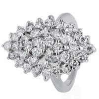 pre owned 18ct white gold diamond cluster ring 4112138