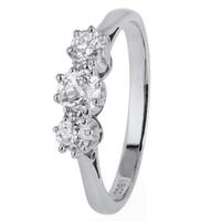 Pre-Owned 18ct White Gold Diamond Three Stone Ring 4111293