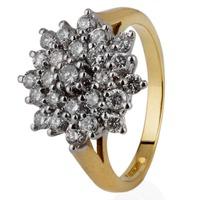 pre owned 18ct yellow gold diamond cluster ring 4112160