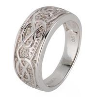 Pre-Owned 9ct White Gold Mens Diamond Celtic Band Ring 4111317