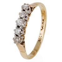 pre owned 14ct yellow gold diamond five stone ring 4111230