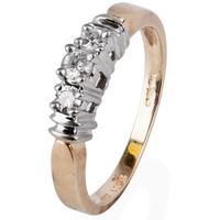 pre owned 14ct yellow gold diamond trilogy ring 4332743