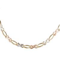 Pre-Owned 9ct Three Colour Gold Infinity Link Necklace 4103211