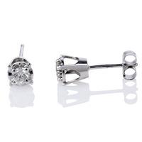 pre owned 14ct white gold diamond 4 claw stud earrings 4333032