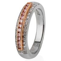 Pre-Owned Platinum 18ct Rose Gold and Diamond Half Eternity Ring 4332953